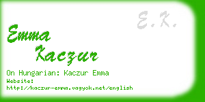 emma kaczur business card